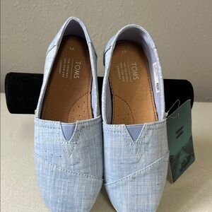 TOMS Light Blue Canvas Slip-On Loafers